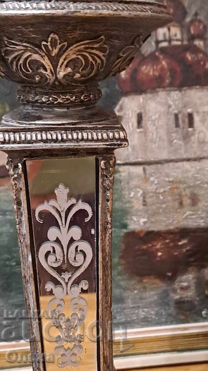 Set de sfeșnice vintage cu decorațiuni oglindă - 5