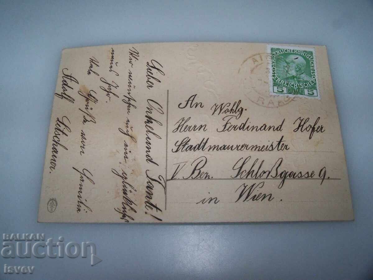 Auction  Beautiful old New Year's postcard 1910
