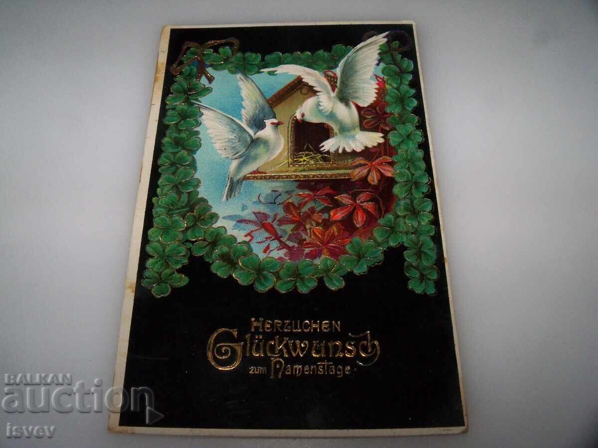 Δημοπρασία Όμορφη παλιά καρτ ποστάλ για γιορτή 1910