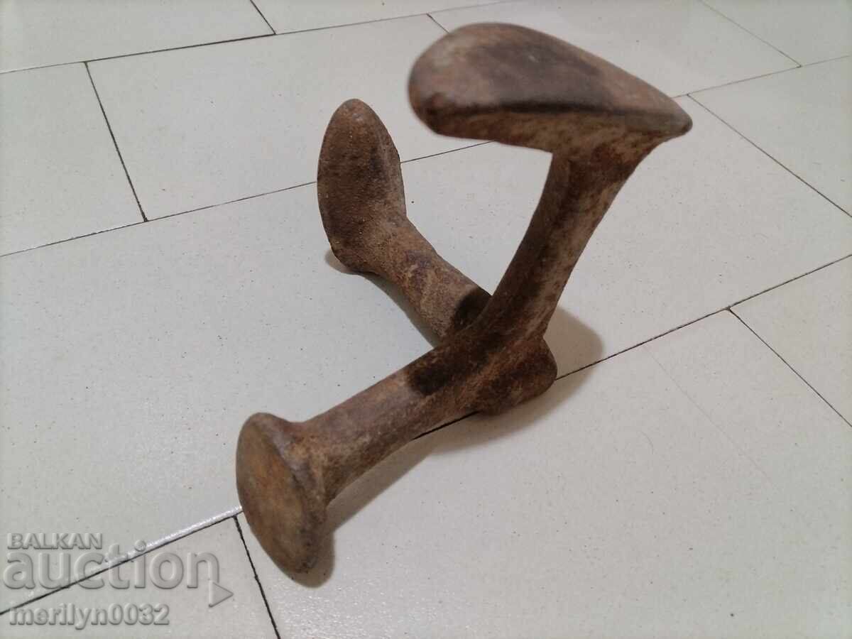 Παλιό σιδερένιο αμόνι τσαγκάρη, σφυρήλατο - 7