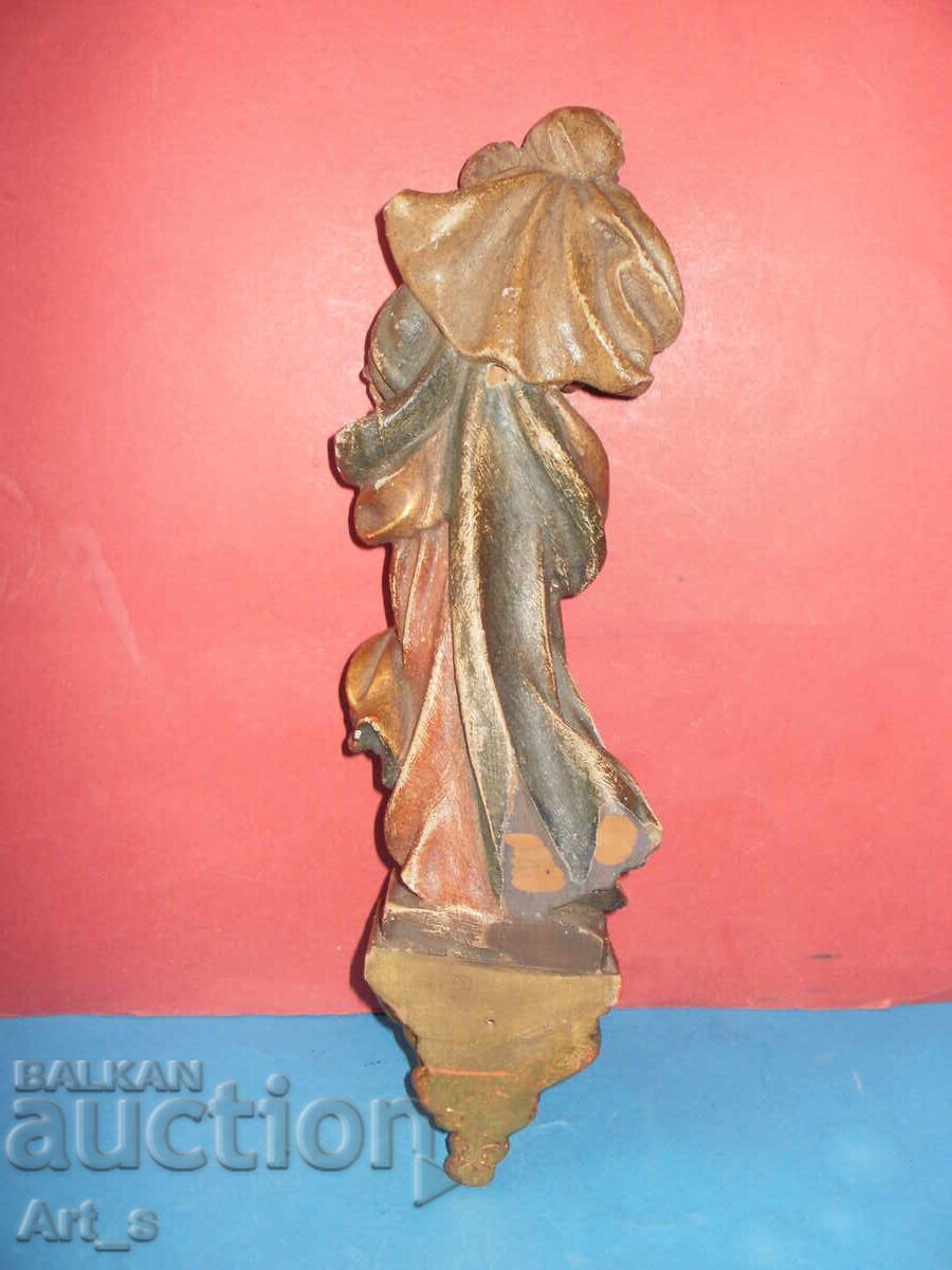 Madona cu Pruncul - sculptură din lemn, lucrată manual - 7