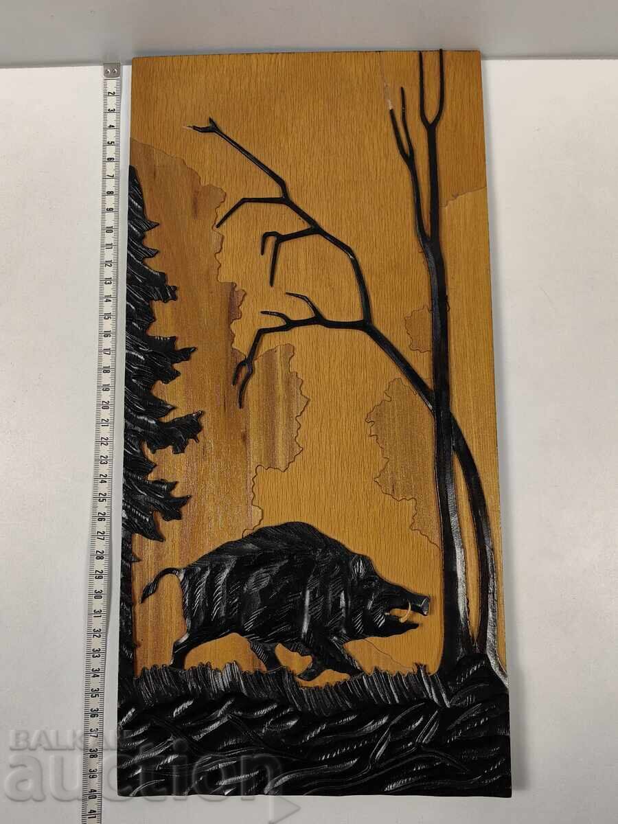 Δημοπρασία ΞΥΛΙΝΟ ΠΑΝΟ ΜΕ ΚΥΝΗΓΕΤΙΚΑ ΜΟΤΙΒΑ ΚΥΝΗΓΙ ΓΟΥΡΟΥΝΙ ΕΙΚΟΝΑ