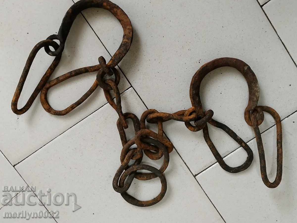 Shackles, fetters, shackles, handcuffs, chain, wrought iron - 6 Shackles, fetters, shackles, handcuffs, chain, wrought iron - 6