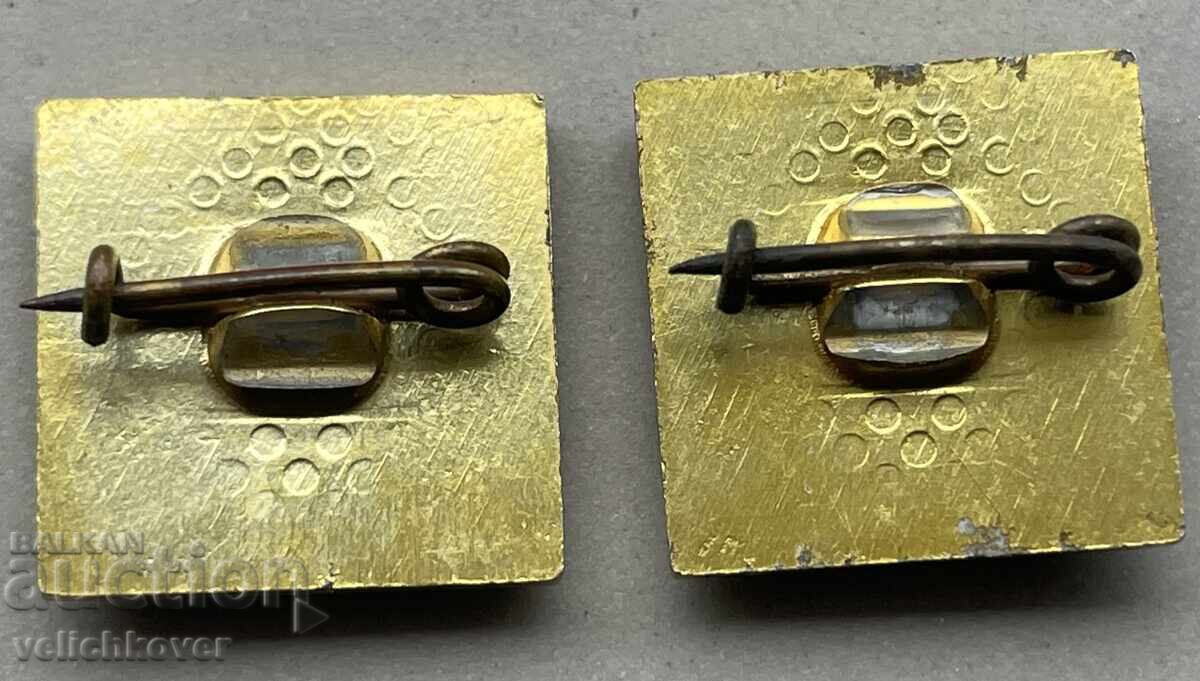 40766 Bulgaria 2 badges TNTM Pleven city black and green with price 6.00 BGN | € 3.07