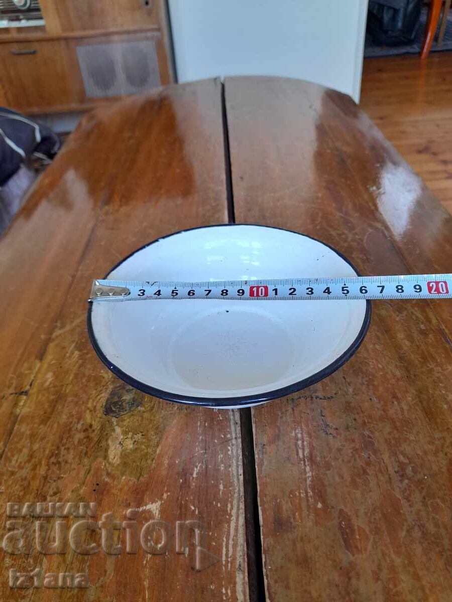 Auction Old enamel bowl Auction Old enamel bowl