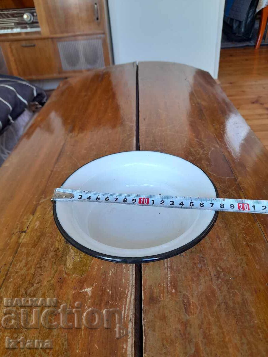 Auction Old enamel bowl Auction Old enamel bowl