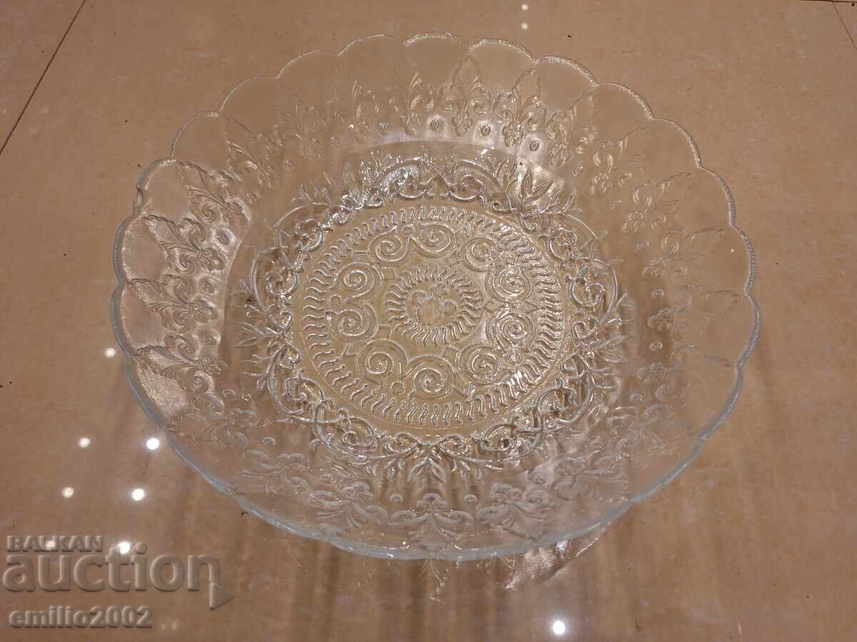 Γυάλινη φρουτιέρα ρετρό κοκ