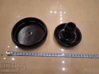 Suport de lumânare și scrumieră din ceramică retro soc