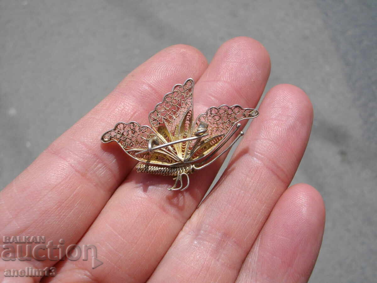 Delivery of OLD SILVER BROOCH BUTTERFLY FILIGREE
