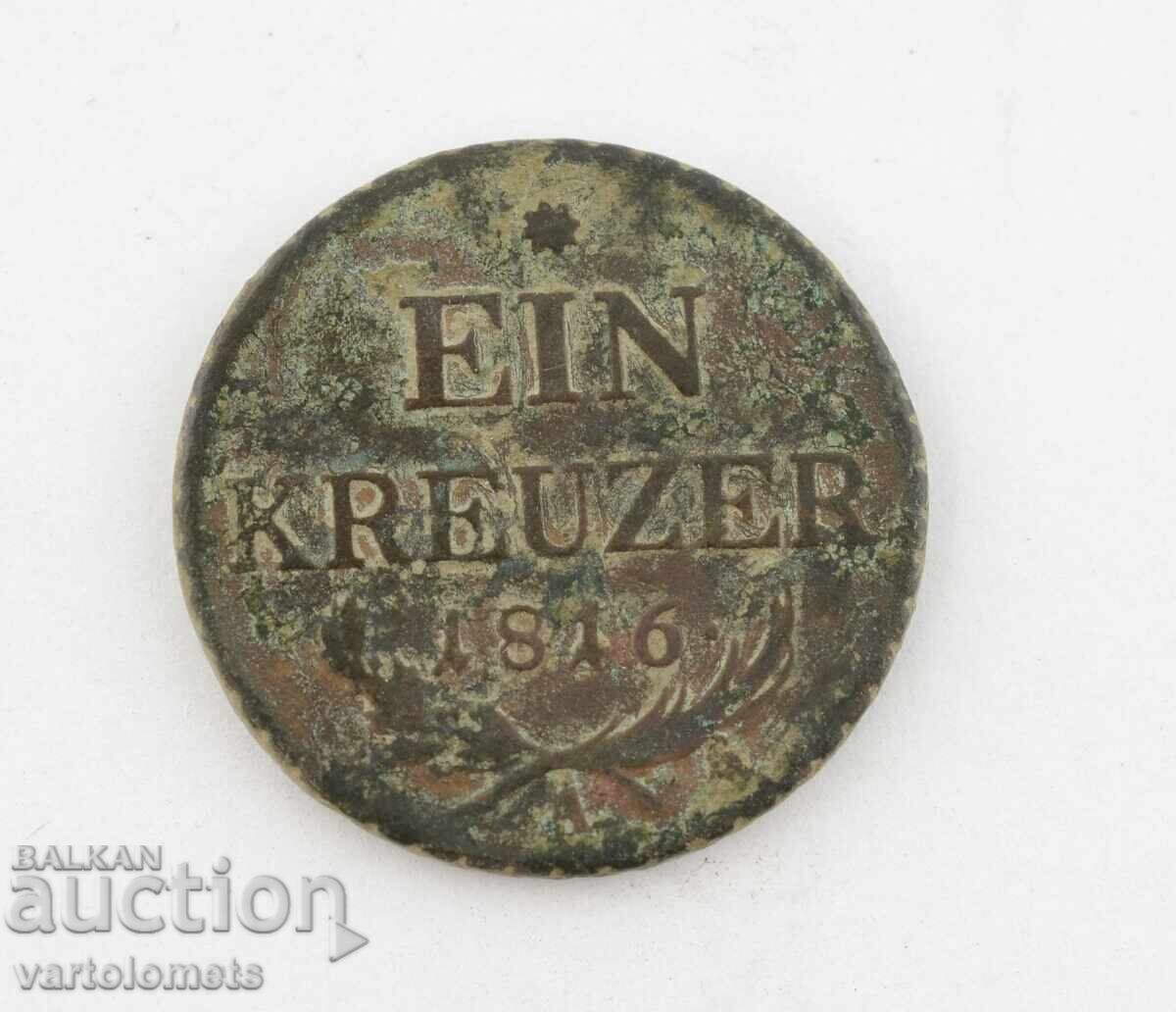 1 Kreuzer 1816 Austria Austrian Empire