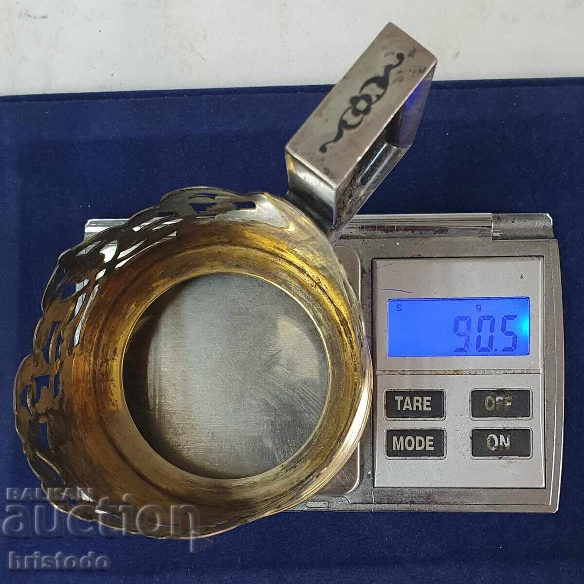 Old Soviet Silver Teacup Holder - 7 Old Soviet Silver Teacup Holder - 7