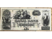 New Orleans Canal & Banking Co. $20 Dolari Placă A