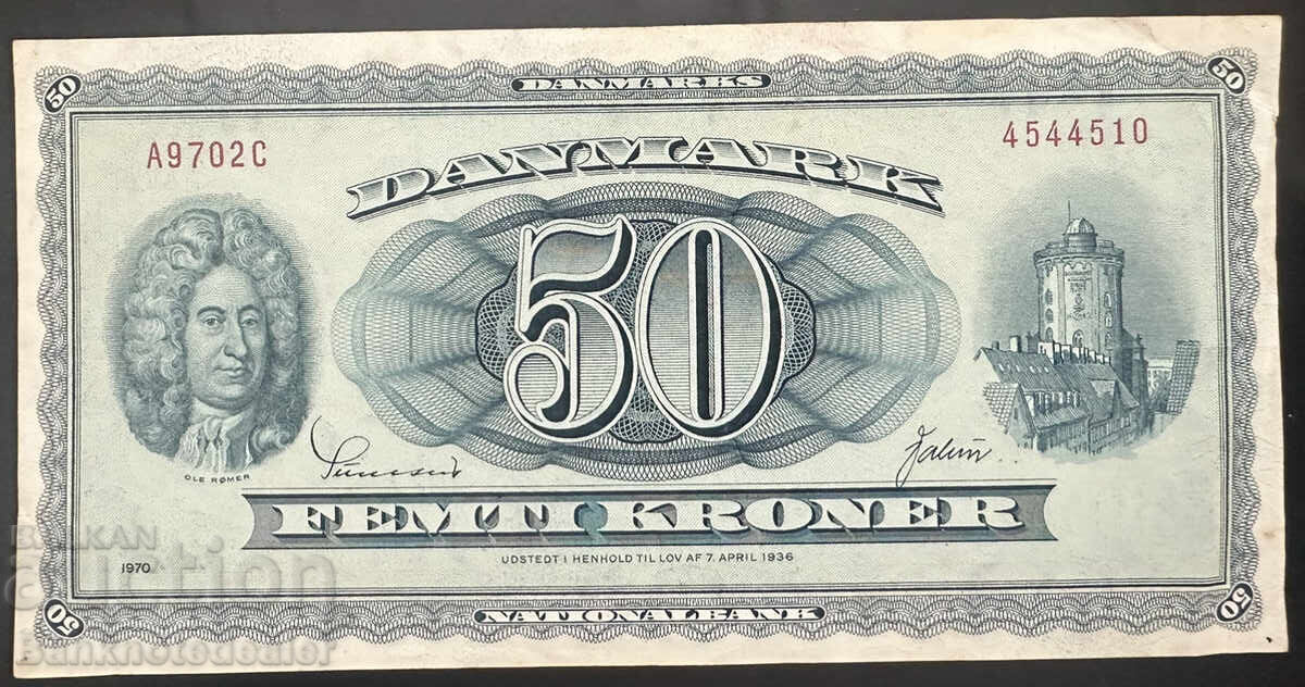 Danemarca 50 Kroner 1963-1970 Pick 45 Ref 4510