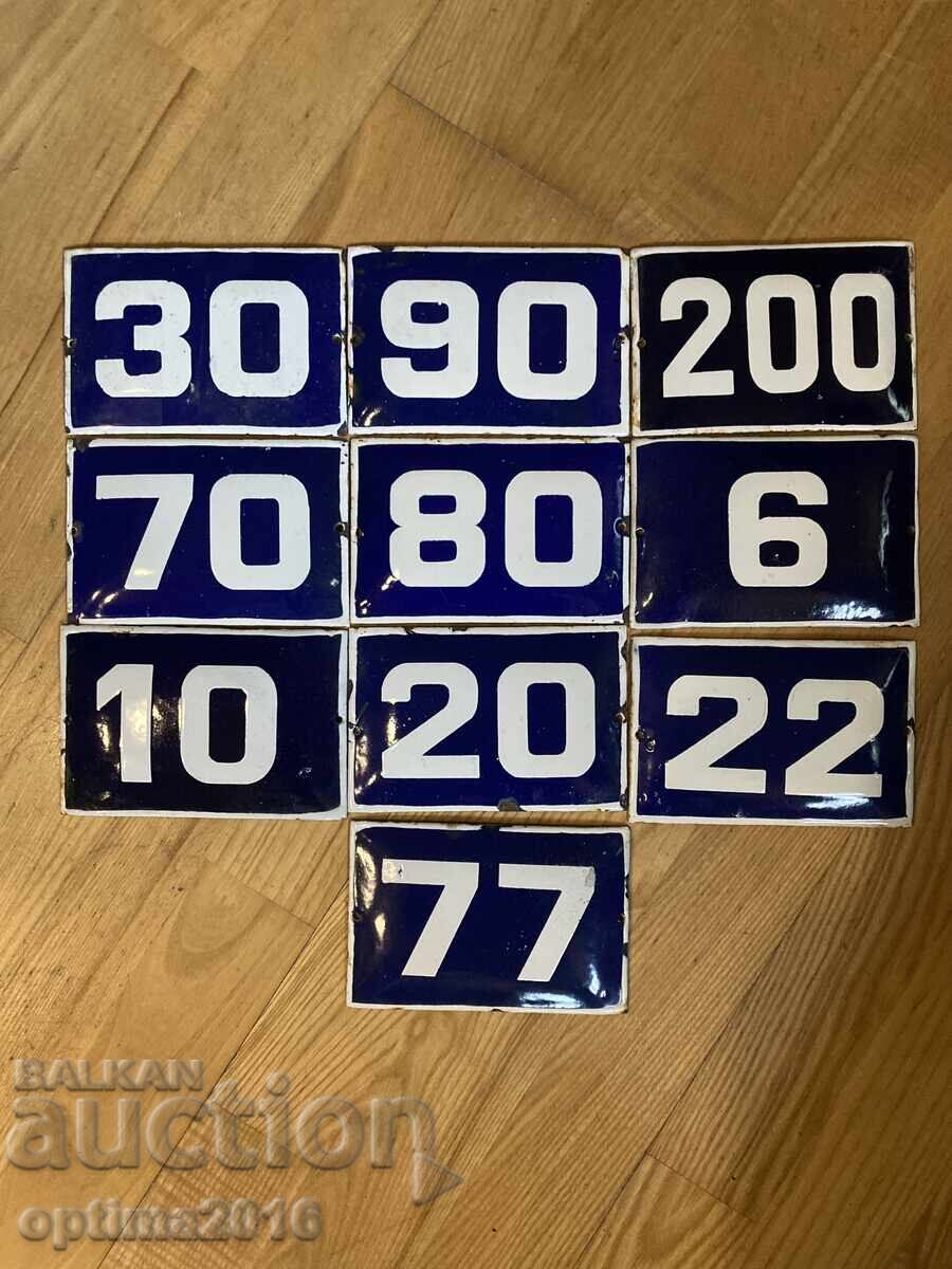 Lot of "numbers" plates Lot of "numbers" plates