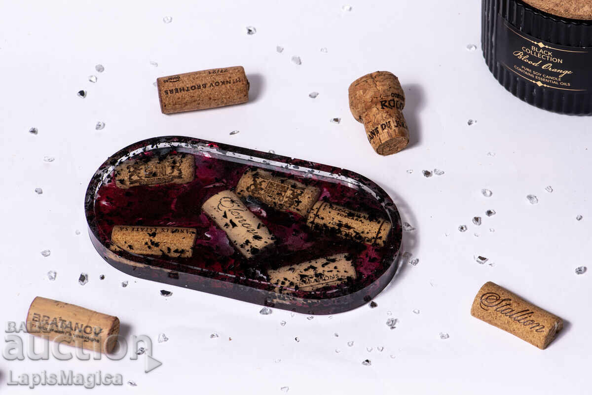 Доставка на Декоративна подложка от епоксидна смола с коркови тапи Доставка на Декоративна подложка от епоксидна смола с коркови тапи