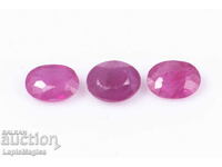 3 bucăți rubin 0.23ct încălzite tăietură ovală nr. 5