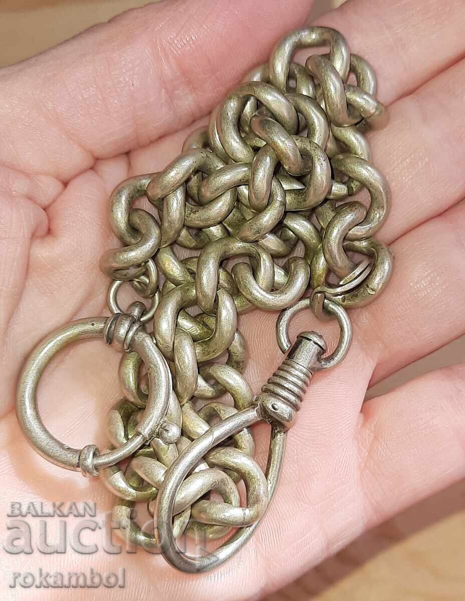 Δημοπρασία Μεγάλο ασημένιο κούμπωμα για ρολόι τσέπης