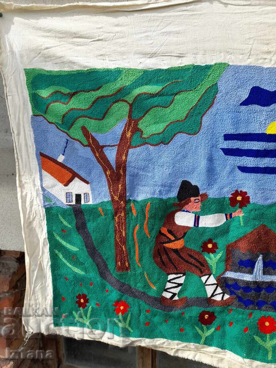 Auction Old, fucked-up rug, wall hanging Auction Old, fucked-up rug, wall hanging