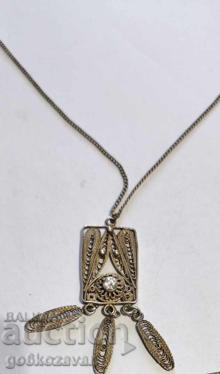 LUXURIOUS OLD SILVER NECKLACE, PENDANT / FILIGREE with price 73.00 BGN | € 37.32 LUXURIOUS OLD SILVER NECKLACE, PENDANT / FILIGREE with price 73.00 BGN | € 37.32