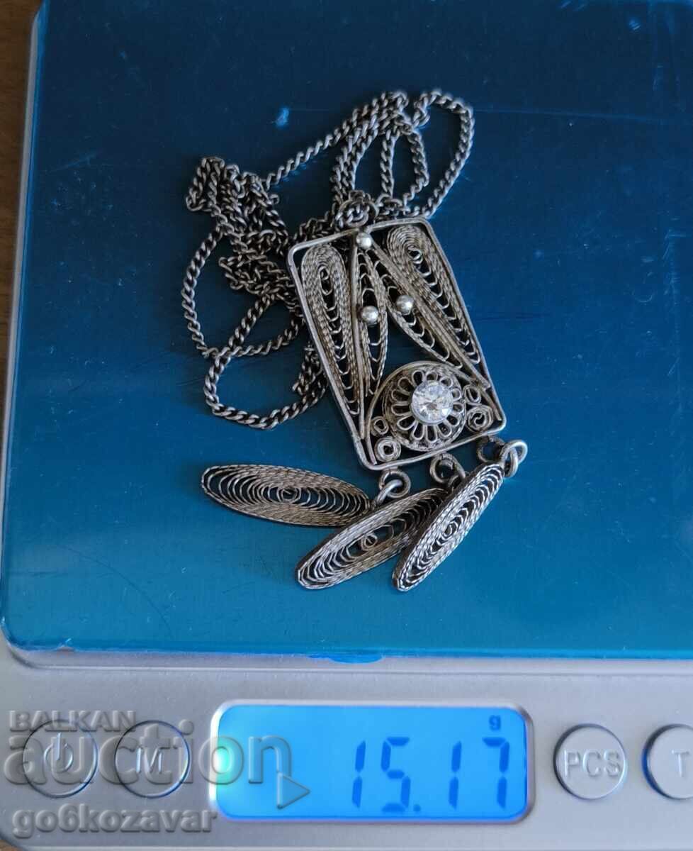 LUXURIOUS OLD SILVER NECKLACE, PENDANT / FILIGREE - 5 LUXURIOUS OLD SILVER NECKLACE, PENDANT / FILIGREE - 5