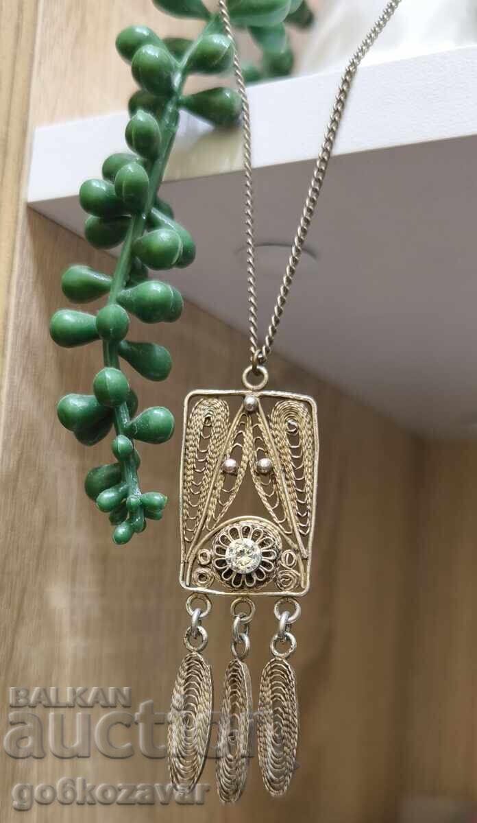 LUXURIOUS OLD SILVER NECKLACE, PENDANT / FILIGREE LUXURIOUS OLD SILVER NECKLACE, PENDANT / FILIGREE