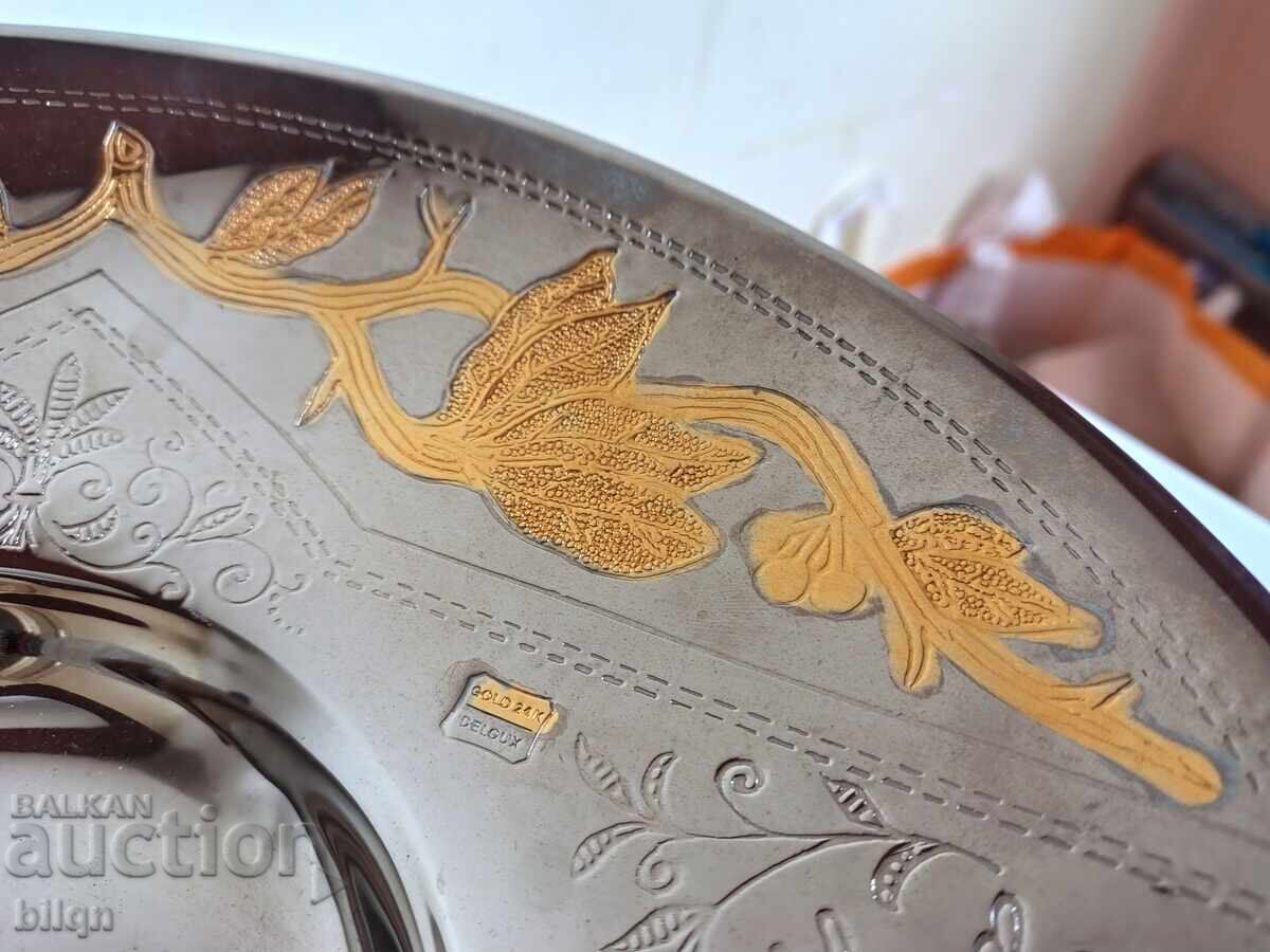 Auction Beautiful 24K Gold Plated Fruitiera Auction Beautiful 24K Gold Plated Fruitiera