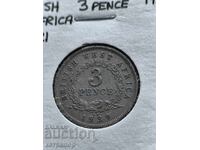 3 пенса Британска Западна Африка 1939 г никел