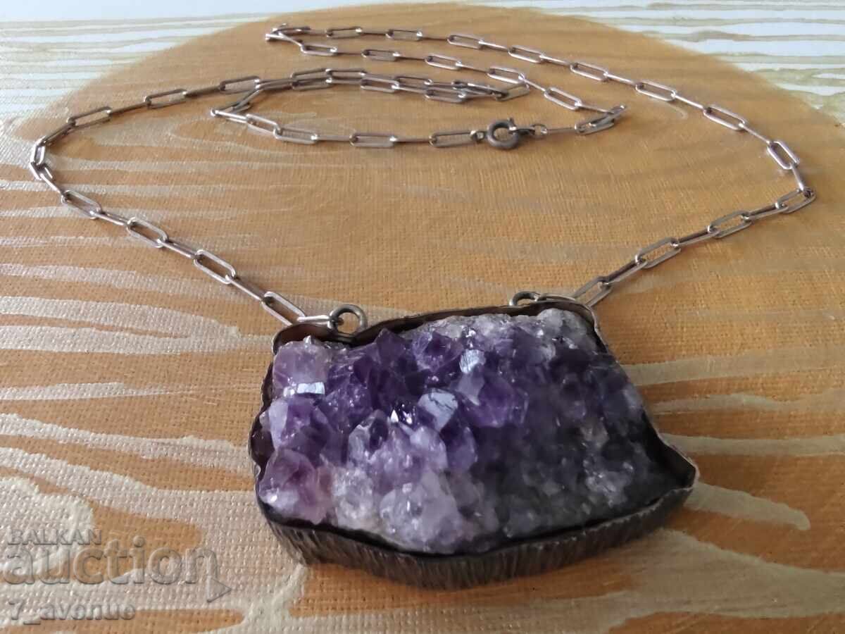 Necklace Silver Amethyst, handmade 12.04.25 with price 249.00 BGN | € 127.31
