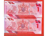 TRINIDAD AND TOBAGO 2 x 1 $ PAIR OF 2021 UNC POLYMER
