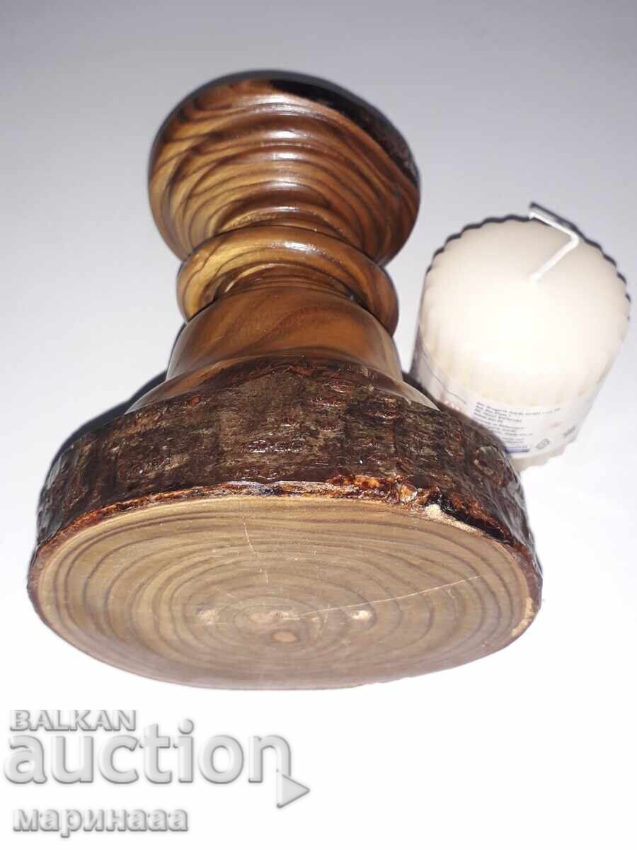 CANDLE HOLDER. SHORT EXOTIC WOOD WITH "LOOP" - 5 CANDLE HOLDER. SHORT EXOTIC WOOD WITH "LOOP" - 5