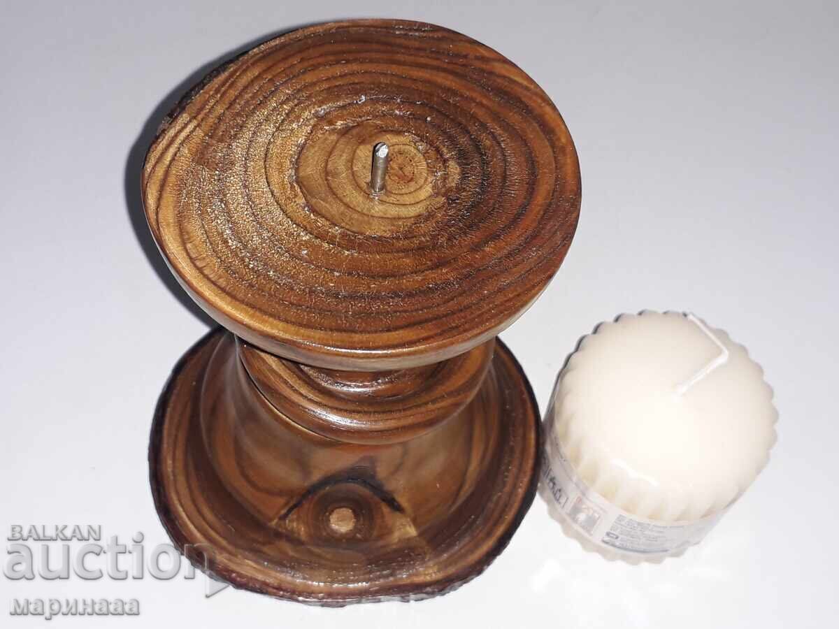 CANDLE HOLDER. SHORT EXOTIC WOOD WITH "LOOP" - 6 CANDLE HOLDER. SHORT EXOTIC WOOD WITH "LOOP" - 6