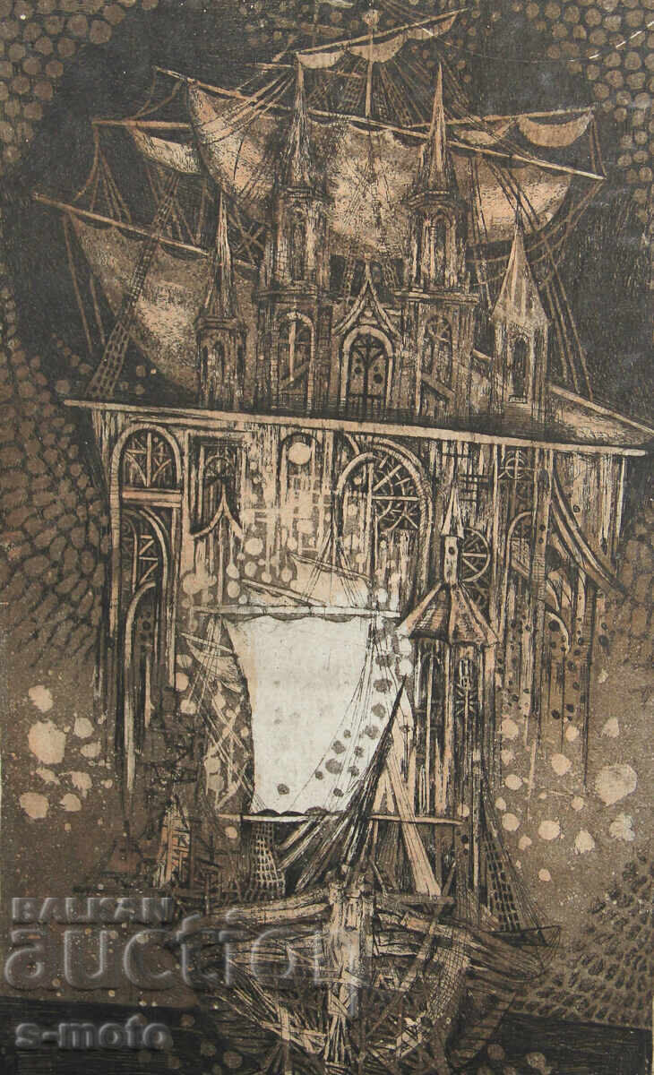 Graphics, lithograph abstract composition