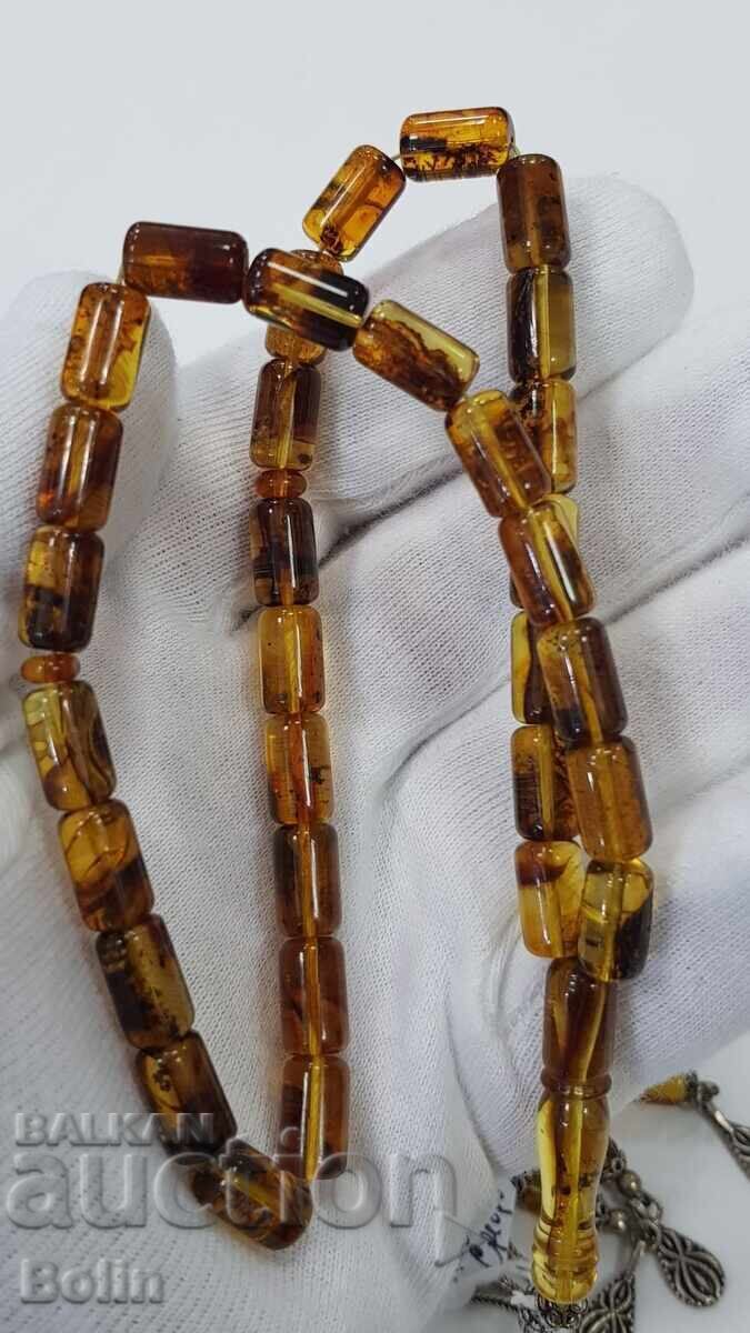 Оригинална броеница балтийски кехлибар сребро 33 бр. зърна с цена € 150.00 | 293.37 лв.