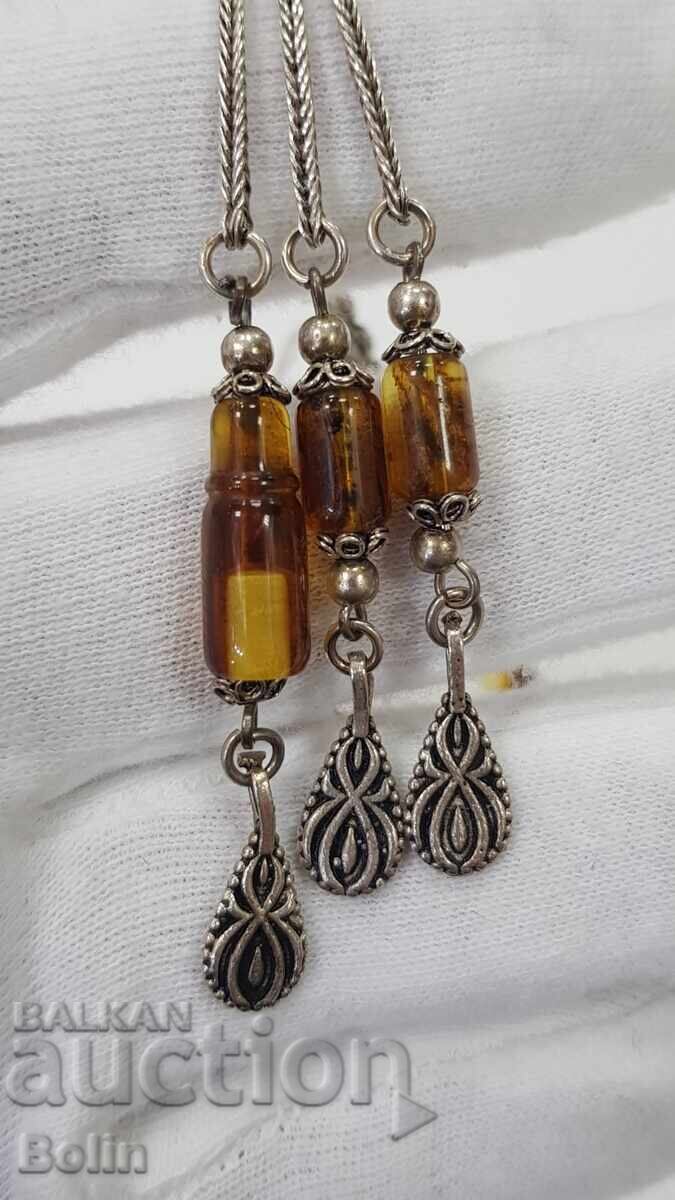 Αυθεντικό κομπολόι Βαλτικής κεχριμπάρι ασήμι 33 χάντρες - 6