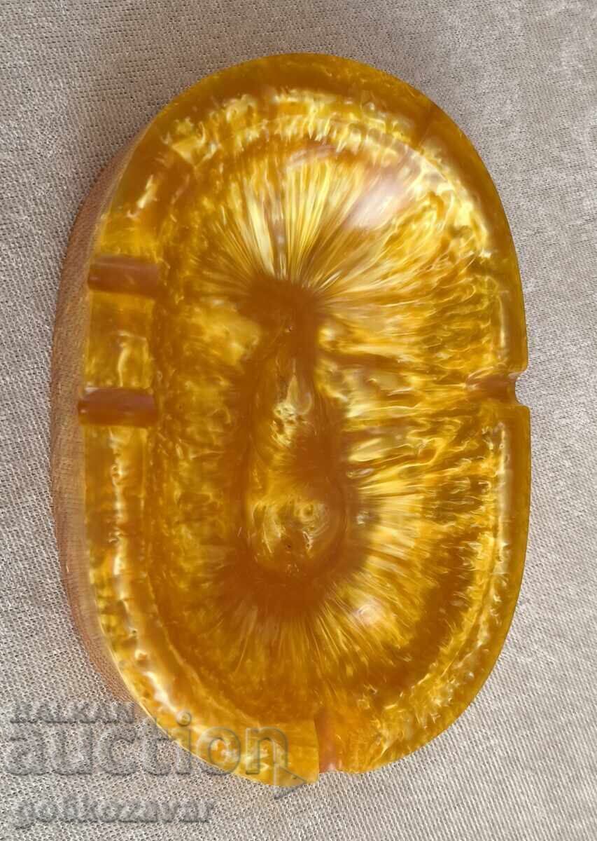 Auction Ashtray artificial amber catalin NRB Brand new! 70s Auction Ashtray artificial amber catalin NRB Brand new! 70s