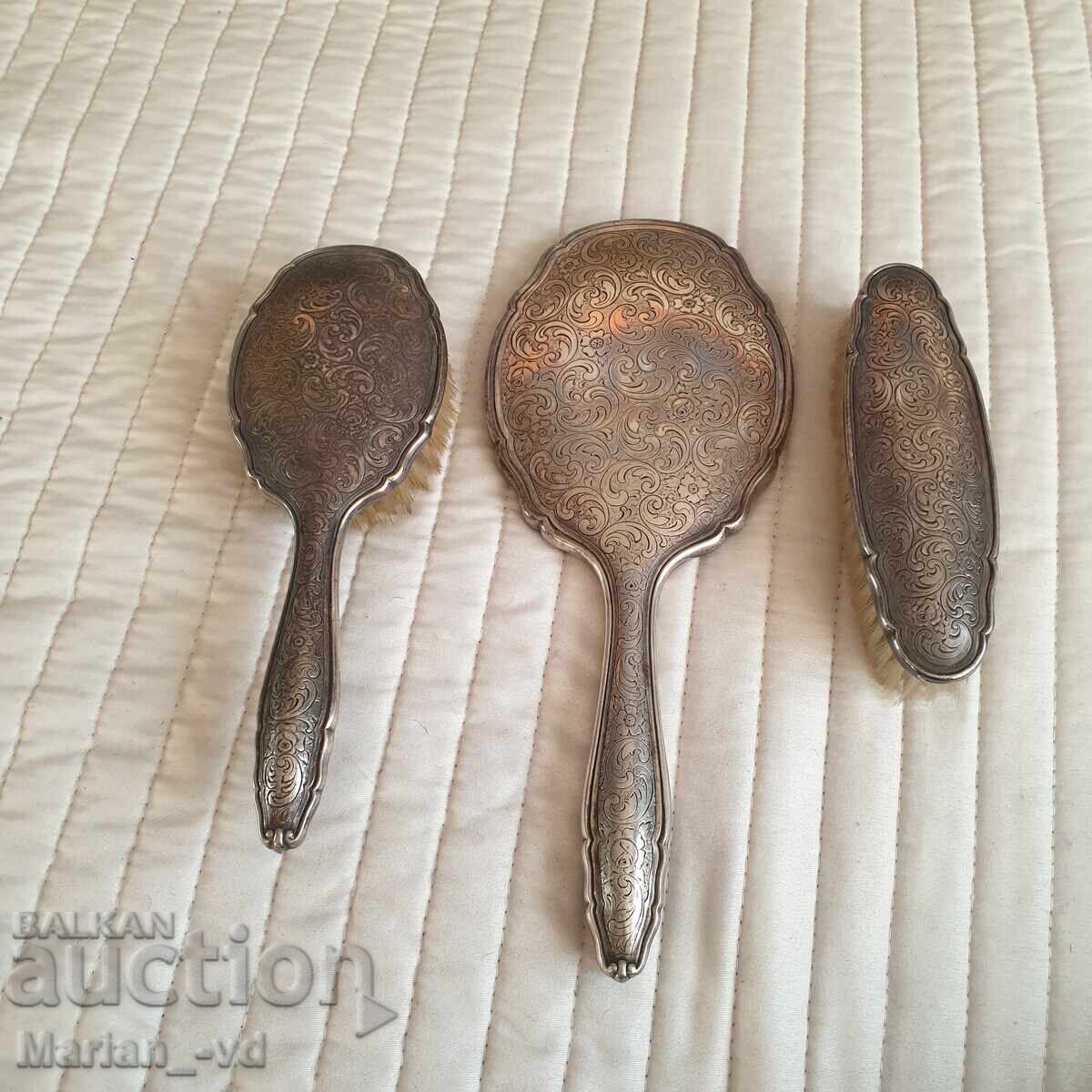 Ασημένιο ρετρό σετ για μαλλιά και ρούχα - 6