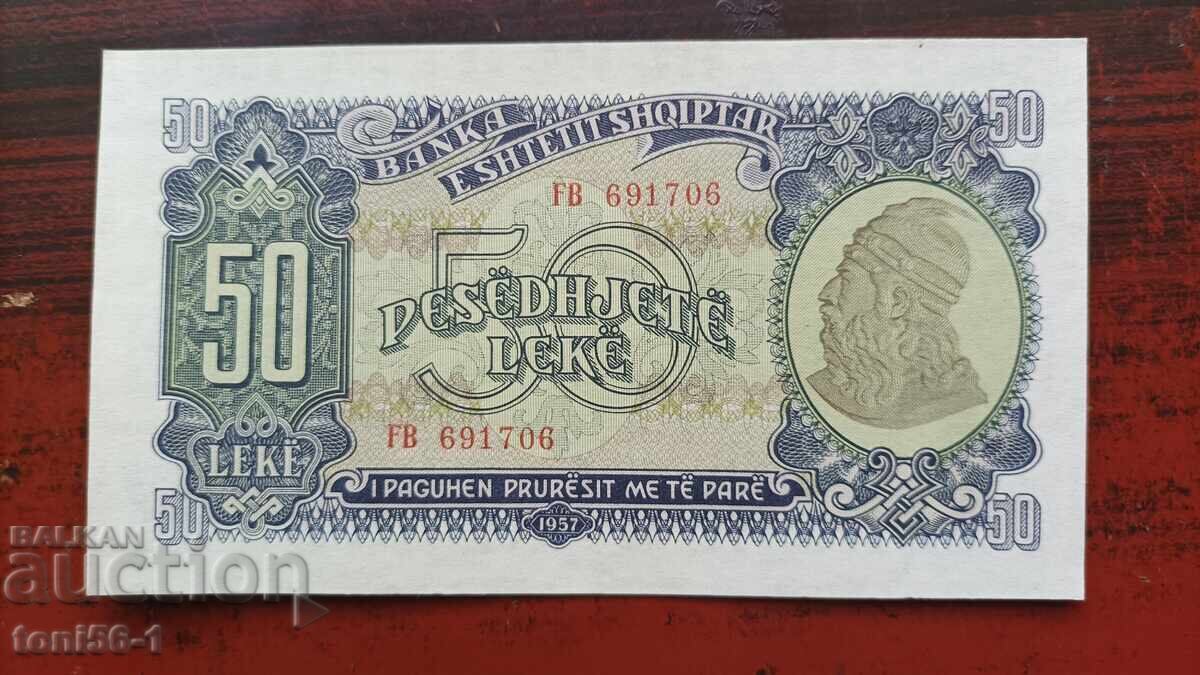 Albania 50 Lekë 1957 UNC Albania 50 Lekë 1957 UNC
