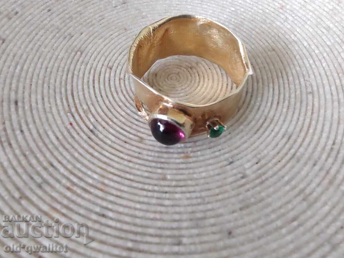 LUXURIOUS SILVER RING with Garnet - Almandine FANTASTIC - 7 LUXURIOUS SILVER RING with Garnet - Almandine FANTASTIC - 7