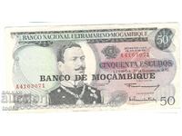 Mozambic - 50 Escudos - 1976 - P# 116 - Supratipar - Hârtie