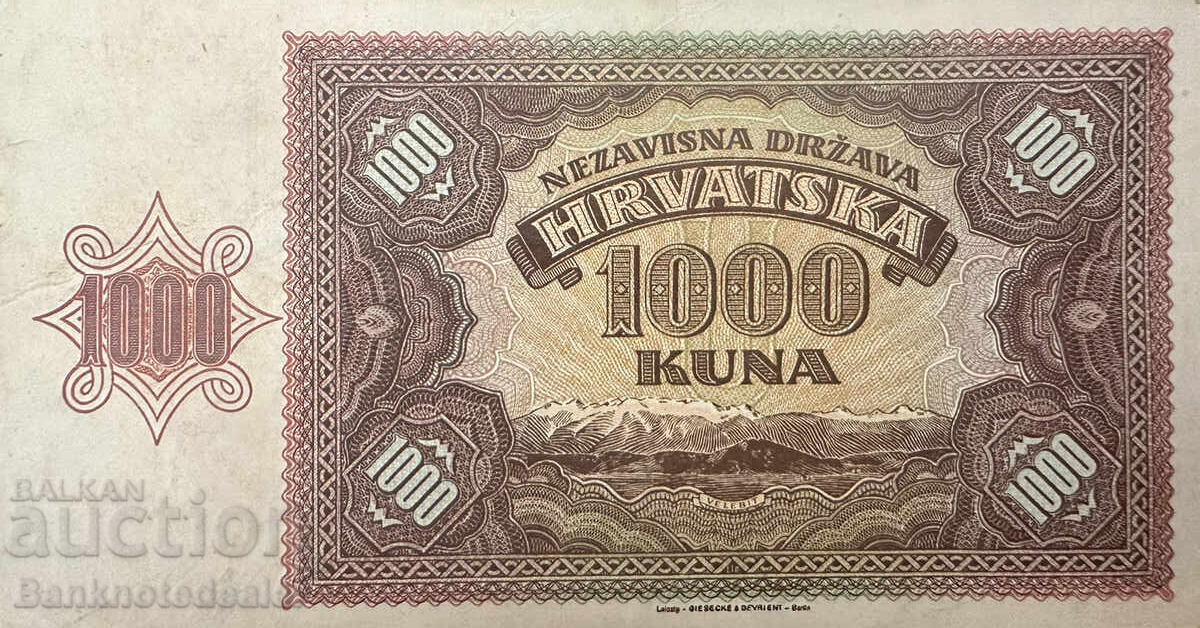 Croația 1000 Kuna 1941 Pick 4a Ref 2380 Unc cu preț € 14.00 | 27.38 BGN