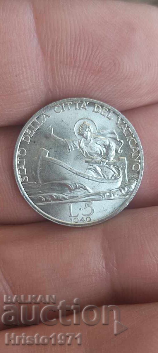 5 лири 1940 Ватикана 5 лири 1940 Ватикана