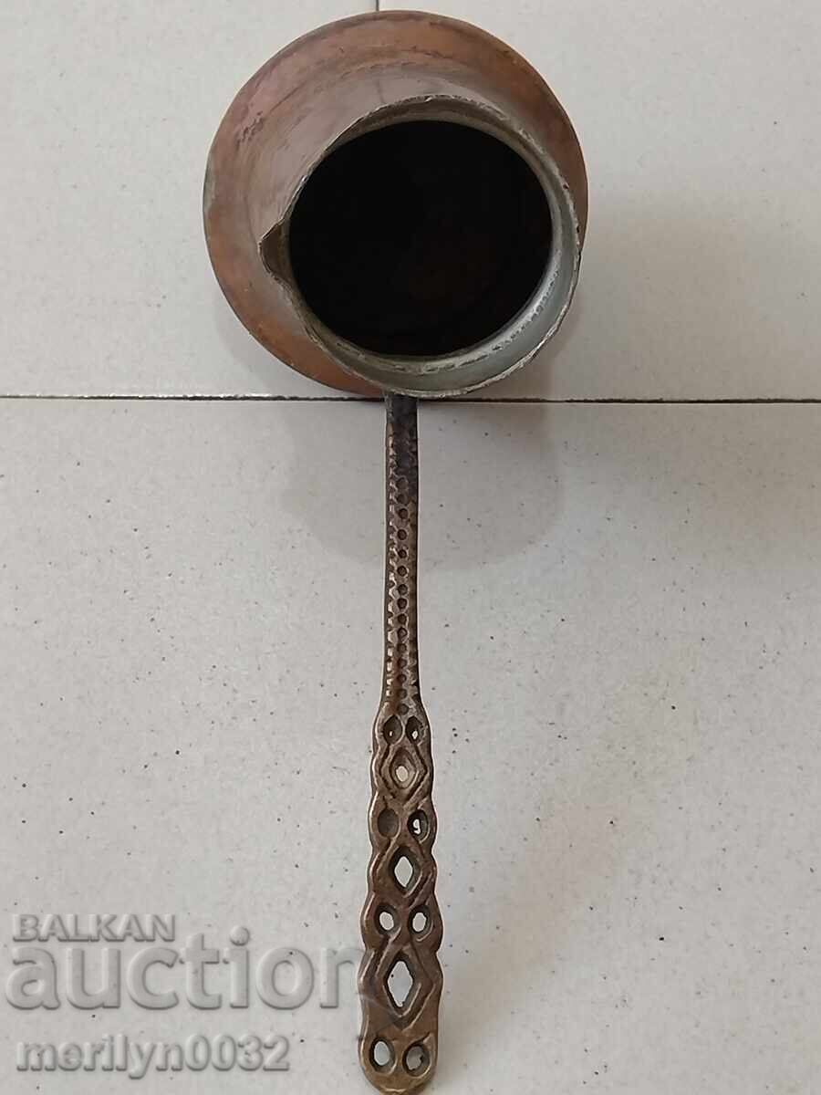 Δημοπρασία Παλιό κονσερβοποιημένο χάλκινο cezve, καφετιέρα, χάλκινο, χάλκινο δοχείο