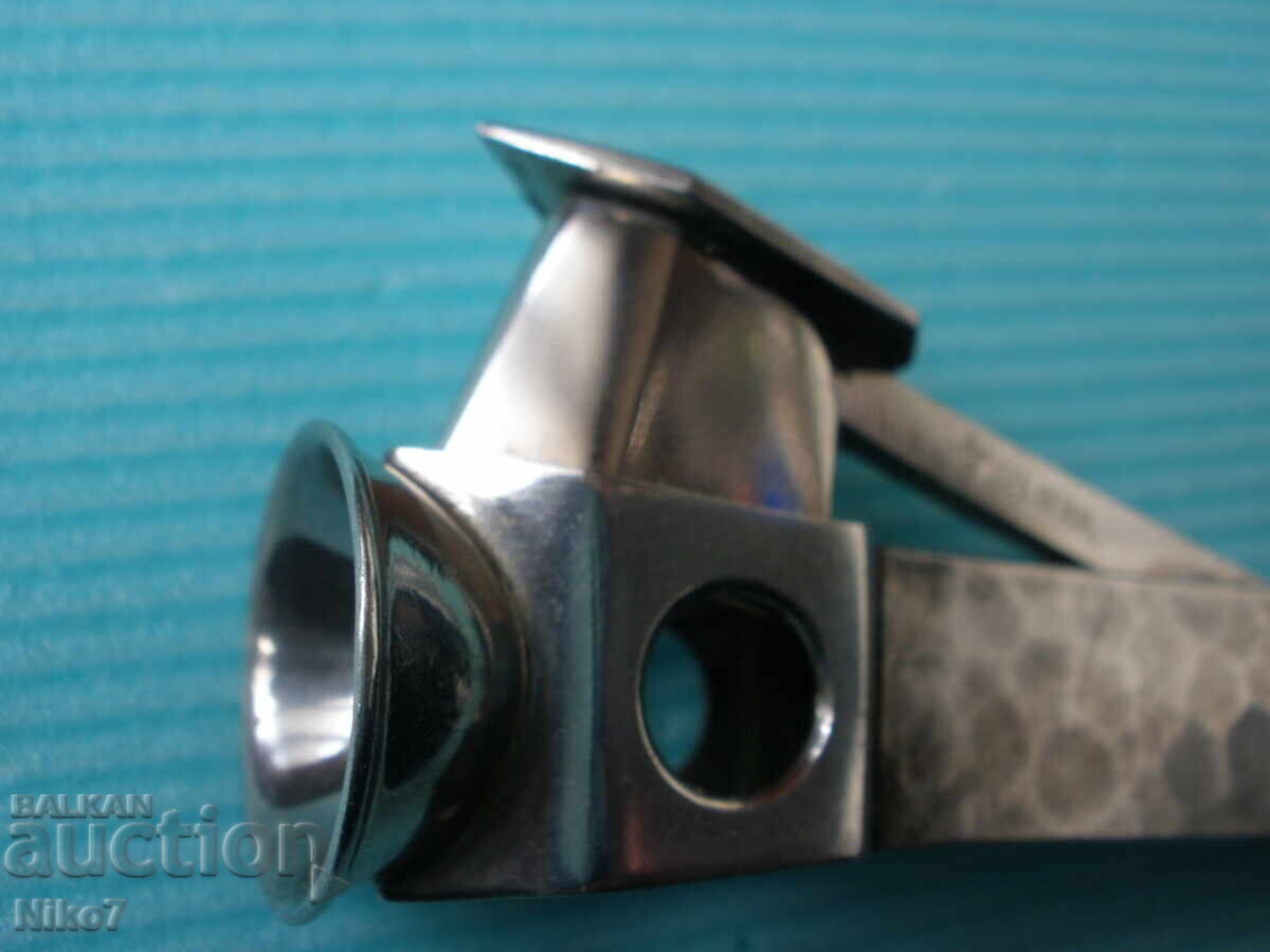 Vechi, tăietor german (cuțit) pentru trabucuri cu mânere de argint - 6