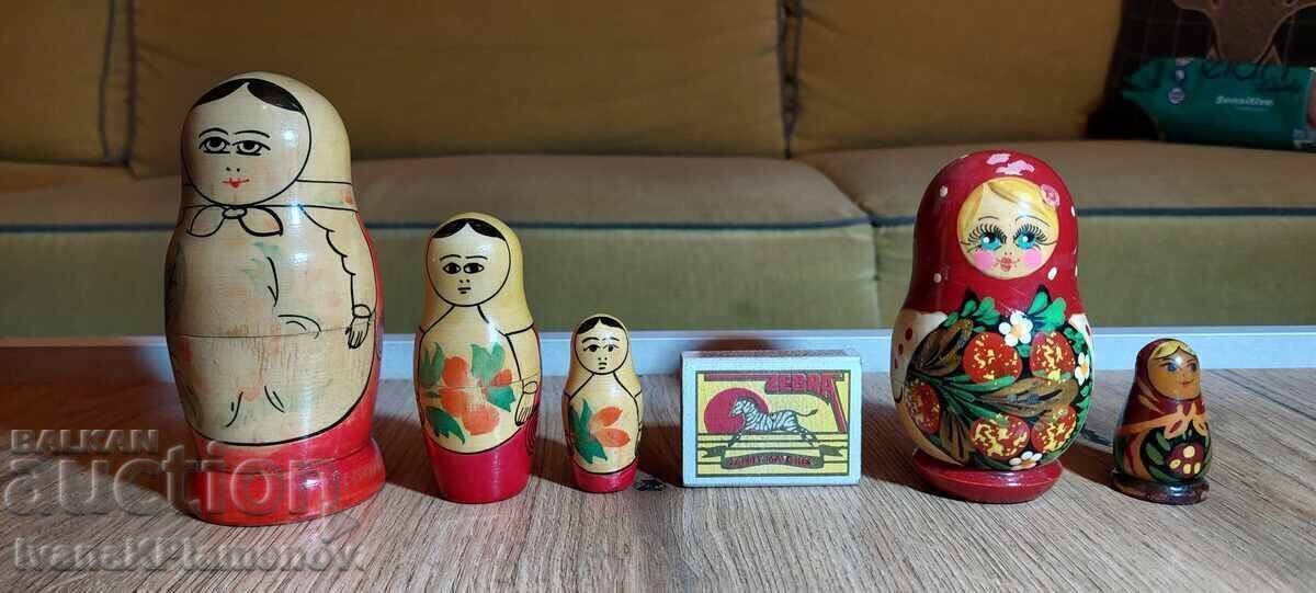 Παράδοση Ματριόσκες ρετρό για γνώστες 5 τεμαχίων Παράδοση Ματριόσκες ρετρό για γνώστες 5 τεμαχίων