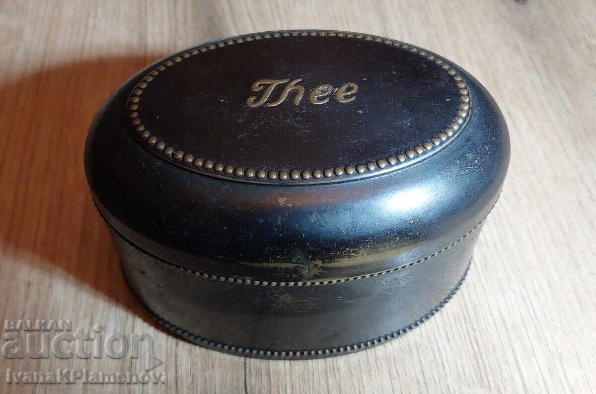 Retro brass tea box for connoisseurs