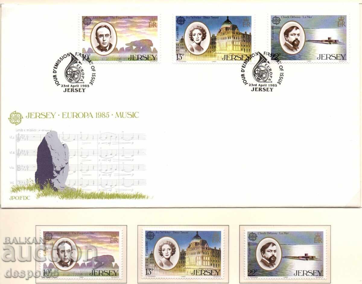 1985. Τζέρσεϊ. ΕΥΡΩΠΗ - Ευρωπαϊκό Έτος Μουσικής + Φάκελος 1985. Τζέρσεϊ. ΕΥΡΩΠΗ - Ευρωπαϊκό Έτος Μουσικής + Φάκελος