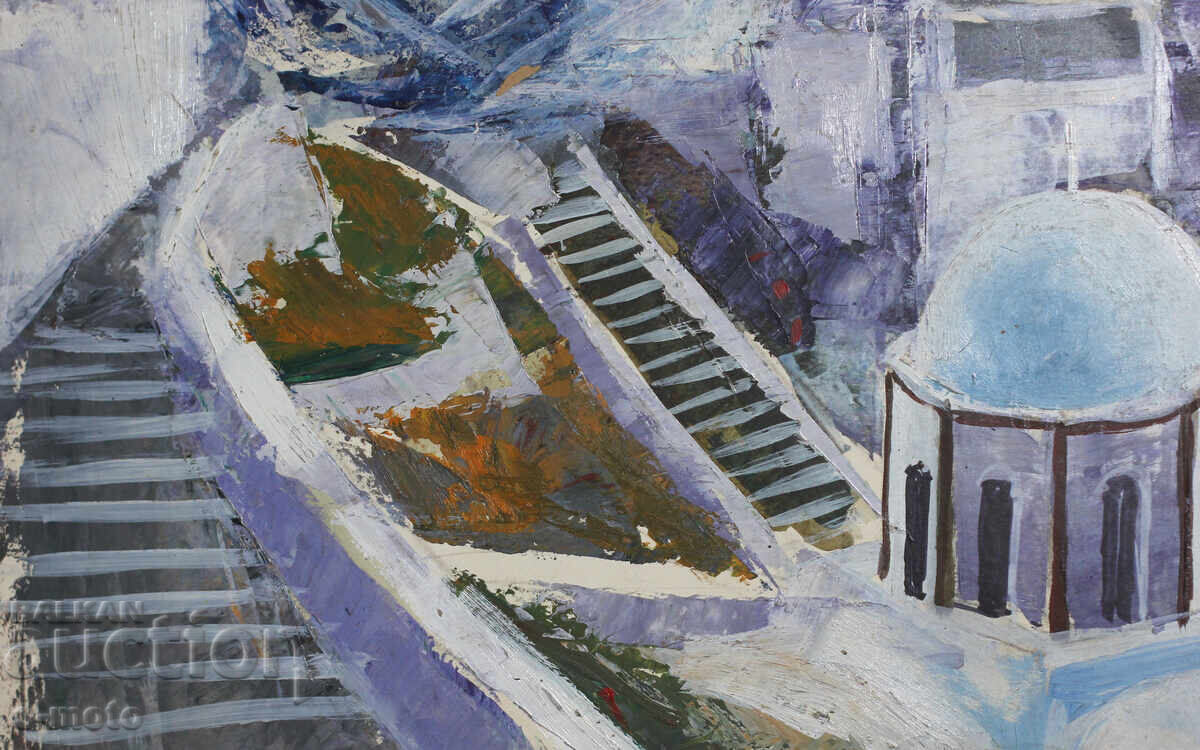 Tablou ulei Peisaj din Santorini 1981 - 6