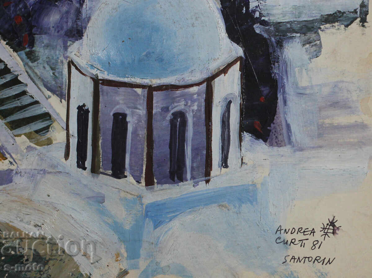 Tablou ulei Peisaj din Santorini 1981 - 7