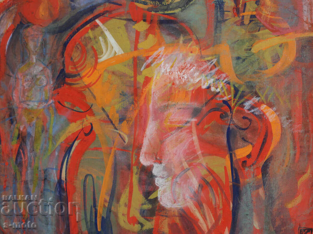 Gouache / pastel abstract portrait 1997 with price 200.00 BGN | € 102.26 Gouache / pastel abstract portrait 1997 with price 200.00 BGN | € 102.26