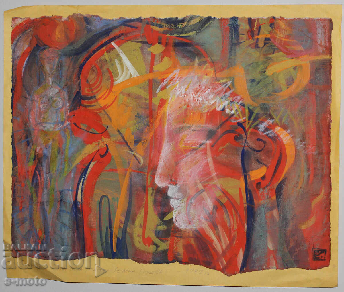Auction Gouache / pastel abstract portrait 1997 Auction Gouache / pastel abstract portrait 1997